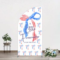 Aperturee Usa Flags Bows Firecracker Baby Shower Half Moon Arch Backdrop, 1.6 x 4 ft (0.5 x 1.2 m), 98.18 USD, arch backdrop kit, YMGD2Z30YL-AJ