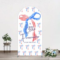 Aperturee Usa Flags Bows Firecracker Baby Shower Arch Backdrop, 1.6 x 4 ft (0.5 x 1.2 m), 98.18 USD, arch backdrop kit, YMGD2Z30-AJ