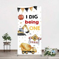 Aperturee I Dig Being One Construction Birthday Rectangle Backdrop, 1.6 x 4 ft (0.5 x 1.2 m), 98.18 USD, arch backdrop kit, YMGD2Z49CF-AJ