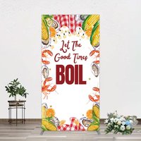 Aperturee Let The Good Times Boil Lobster Birthday Rectangle Backdrop, 1.6 x 4 ft (0.5 x 1.2 m), 98.18 USD, arch backdrop kit, YMGD2Z51CF-AJ