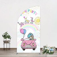 Aperturee Lovely Cartoon Sunny Rainbow Birthday Half Moon Arch Backdrop, 1.6 x 4 ft (0.5 x 1.2 m), 98.18 USD, arch backdrop kit, YMGD2Z66YL-AJ
