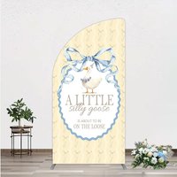 Aperturee A Little Silly Goose is on the Loose Half Moon Arch Backdrop, Watercolor Animal Theme, Gender Neutral Baby Shower Decor, 1.6x4ft (50x120cm)