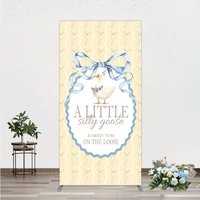Aperturee A Little Silly Goose is on the Loose Rectangle Backdrop, Watercolor Animal Theme, Gender Neutral Baby Shower Decor, 1.6x4ft (50x120cm)