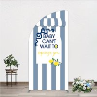 Aperturee Can't Wait to Squeeze You Half Moon Arch Backdrop, Main Squeeze Lemon Themed Baby Shower, Summer Citrus Party Decor, 1.6x4ft (50x120cm)