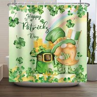 Aperturee St. Patrick's Day Shower Curtain Professional Irish Holiday Bathroom Prop