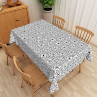Aperturee Black and White Honeycomb Geometric Rectangle Tablecloth, for Modern and Bee Themed Party Decorations, 52x70in (WxH)