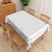 Aperturee Modern Purple Butterfly Rectangle Tablecloth, for Whimsical Garden Party and Girls Birthday Decor, 52x70in (WxH)