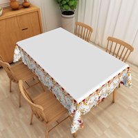 Aperturee Autumn Pumpkin Patch Rectangle Tablecloth with Fall Leaf Pattern, for Thanksgiving and Harvest Dinner, 52x70in (WxH)
