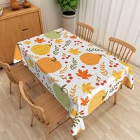 Aperturee Fall Harvest Pumpkin Patch Rectangle Tablecloth, for Thanksgiving Dinner and Autumn Themed Party Decor, 52x70in (WxH)