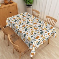 Aperturee Modern Gold Glitter Leaf Rectangle Tablecloth, for Elegant Fall, Autumn, and Thanksgiving Decor, 52x70in (WxH)