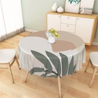 Aperturee Boho Abstract Leaf Round Tablecloth, Contemporary Art Studio Prop