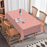 Aperturee Vintage Pink Rose Floral Rectangle Tablecloth Elegant Flower Bouquet Pattern Dining Cover Decor