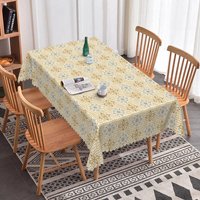 Aperturee Elegant Beige Geometric Rectangle Tablecloth Damask Medallion Pattern for Holiday Dinner Party Kitchen Decor, Studio Prop Backdrop