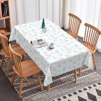 Aperturee Blue Brown Dandelion Rectangle Tablecloth Abstract Modern Prop