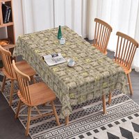 Aperturee Plaid Yellow Floral Rectangle Tablecloth Rustic Check Prop