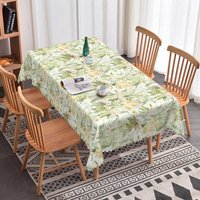 Aperturee Pale Yellow Watercolor Floral Rectangle Tablecloth Watercolor Prop