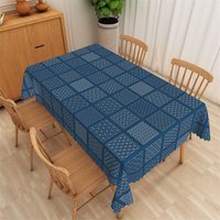 Aperturee Christmas Moose Rectangle Tablecloth, Blue Snowy Forest, Merry Christmas Holiday Table Cover Decor