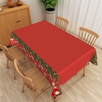 Aperturee Nordic Christmas Rectangle Tablecloth, Blue and White Fair Isle, Reindeer Snowflake Winter Holiday Table Cover
