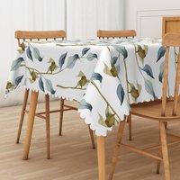 Aperturee Simple Autumn Leaves Tablecloth in Dark Colors, for Moody Fall and Thanksgiving Dining Table Decor, 52x70in (WxH)