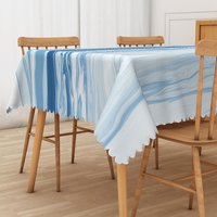 Aperturee Sweet Summer Tablecloth with Blue Ocean Vibe, for Coastal, Beach House, and Under the Sea Party Decor, 52x70in (WxH)