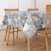 Aperturee Black and Grey Maple Leaf Rectangle Tablecloth, for Modern and Moody Fall or Halloween Decorations, 52x70in (WxH)
