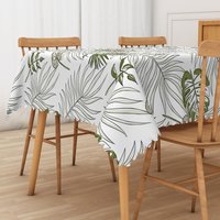 Aperturee Summer Hawaiian Rectangle Tablecloth with Tropical Plants, for Luau, Jungle and Beach Party Decorations, 52x70in (WxH)