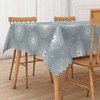 Aperturee Cute White Dandelion Rectangle Tablecloth, for Whimsical Spring and Modern Farmhouse Kitchen Decor, 52x70in (WxH)