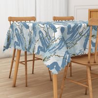Aperturee Creative Messy Art Painting Rectangle Tablecloth, for Abstract Expressionist and Modern Decor, 52x70in (WxH)