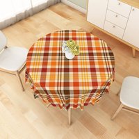 Aperturee Pink Halloween Round Tablecloth with Cute Pumpkin, Bat, and Ghost, for Girly Spooky Party Decor, Diameter 48inch