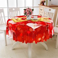 Aperturee Gold Love Balloon Confetti Round Tablecloth, High Energy Party Theme Prop