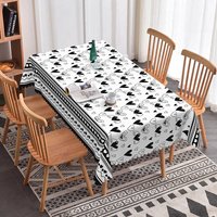Aperturee Black and White Sketch Heart Rectangle Tablecloth, Doodle Love Pattern with Border, Minimalist Valentine Decor, Sketch Art Background