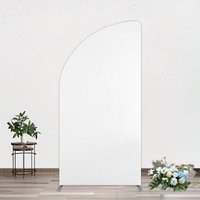 Aperturee Simple Solid Color White Theme Party Half Moon Arch Backdrop, 1.6 x 4 ft (0.5 x 1.2 m), 98.18 USD, arch backdrop kit, ZYGD1K52YL-AJ