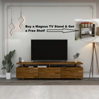 Magnus Solid Pine Wood Handmade TV Stand and Entertainment Center for Living Room