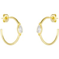 Drop Solitaire Earrings Sterling Silver - White