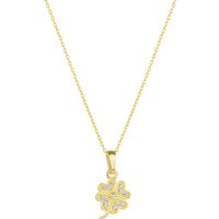 Spero London Women's Four Leaf Clover Sterling Silver Necklace in Gold