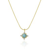 Blue Moonstone Sterling Silver Pendant Necklace With Fine Italian Chain