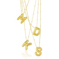 Initial Balloon Bubble Letter Sphere Necklace Sterling Silver Gold Vermeil