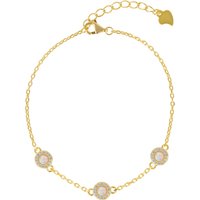 White Opal Jewelled Sterling Silver Bracelet Gold Vermeil