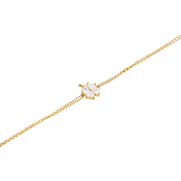 Sterling Silver Clover Bracelet - White