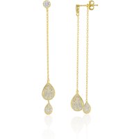 Raindrop Sterling Silver Chain Drop Earrings