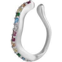 Spero London Women's Molten Rainbow Sterling Silver Ear Cuff - Single