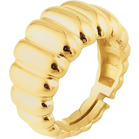 Large Multi Dished Adjustable Puffy Sterling Silver Croissant Ring