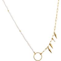 Baroque Pearl Sterling Silver Paperclip Chain Halo Necklace