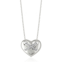 Heart X Necklace in Sterling Silver Gold Vermeil