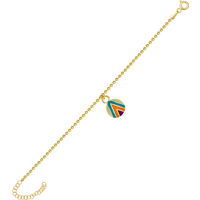 Ladybug Enamel Bracelet With Silver Sterling Beaded Chain