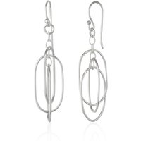 Nested Loop 3D Drop Earrings in Sterling Silver