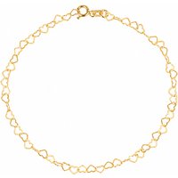 Spero London Women's Love Heart Sterling Silver Chain Bracelet in Gold