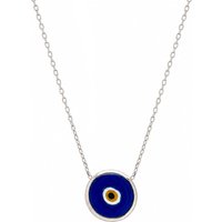 Sterling Silver Real Evil Eye Pendant Necklace