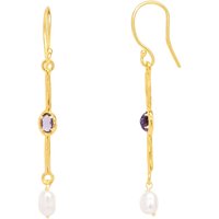 Sterling Silver Textured Pearl Drop Earring