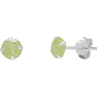 Spero London Women's Sterling Silver Glittering Green Stud Earring